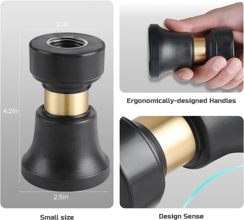 Lichamp Hose Nozzle, Heavy Duty Brass Fireman Style High Power Leak Proof Adjustable Garden Water Sprayer, Suitable for Car Wash, Patio Cleaning, Watering Lawn and Garden, Shower Pets (Black) - Image 2